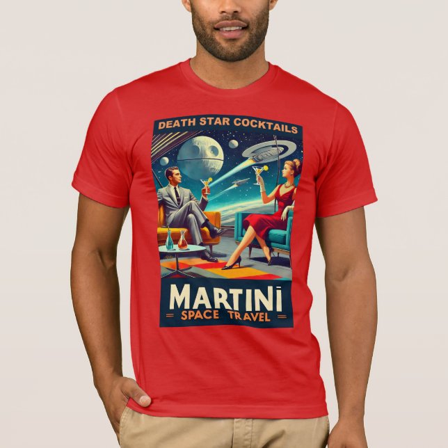 Martini Space Resor affischer Dödsstjärnor Cocktai T Shirt (Framsida)