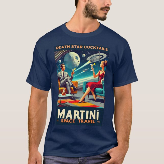 Martini Space Resor affischer Dödsstjärnor Cocktai T Shirt (Framsida)