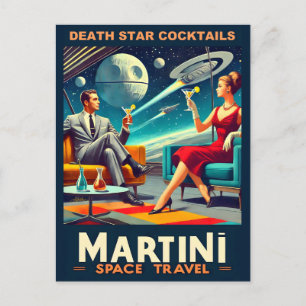 Martini Space Resor affischer Dödsstjärnor Cocktai Vykort