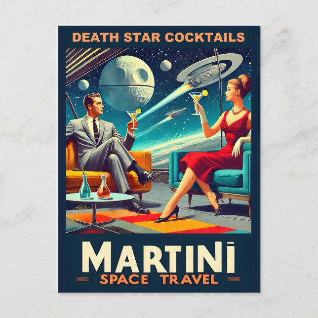 Martini Space Resor affischer Dödsstjärnor Cocktai Vykort (Framsida)