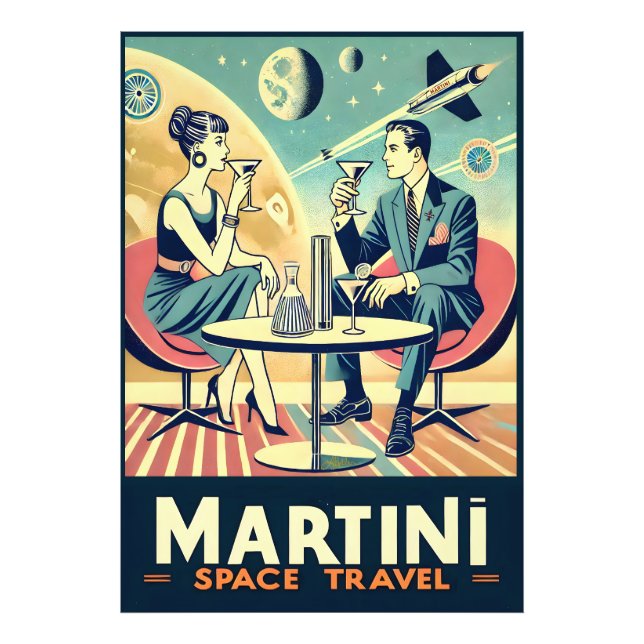 Martini Space Resor affischer Flight Crew Fototryck (Framsidan)