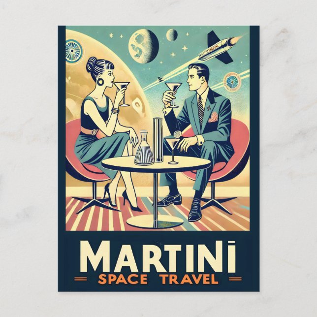 Martini Space Resor affischer Flight Crew Vykort (Framsida)