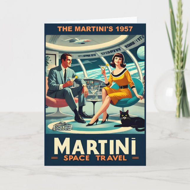 Martini Space Resor affischer Martinis 1957 Kort (Framsida)
