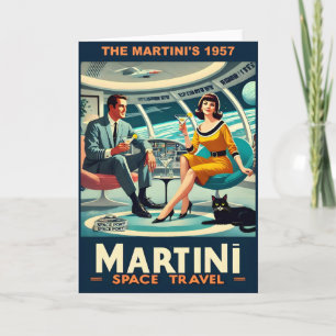 Martini Space Resor affischer Martinis 1957 Kort