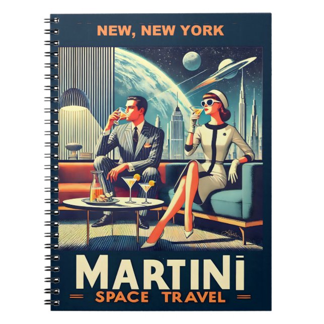 Martini Space Resor affischer New, New York Anteckningsbok (Framsidan)
