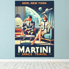 Martini Space Resor affischer New, New York Canvastryck