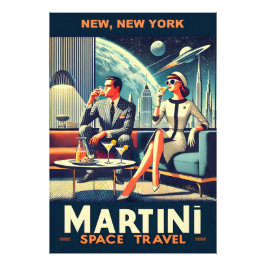 Martini Space Resor affischer New, New York Fototryck