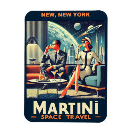 Martini Space Resor affischer New, New York Magnet
