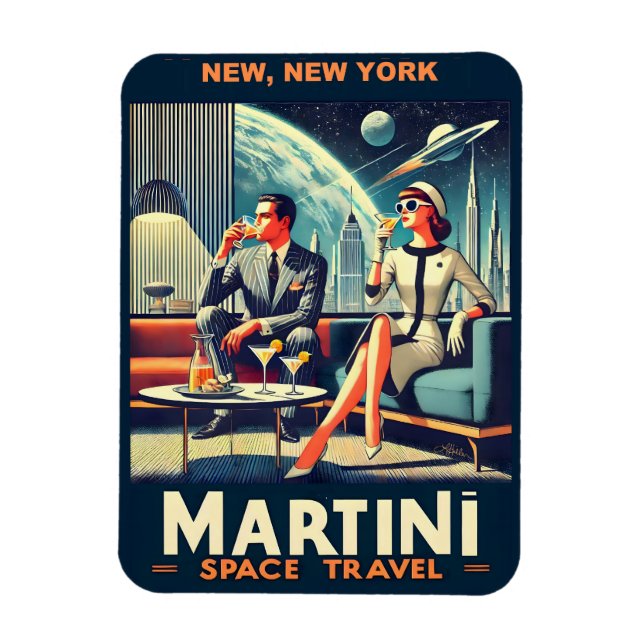 Martini Space Resor affischer New, New York Magnet (Vertikal)