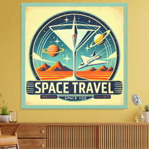 Martini Space Travel 1957 New Worlds Logo Canvastryck
