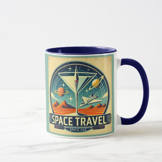 Martini Space Travel 1957 New Worlds Logotyp Mugg (Höger)