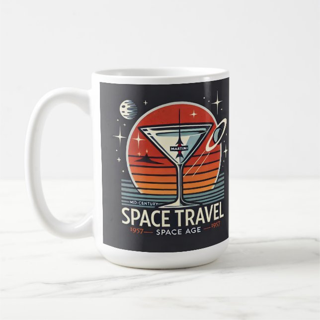 Martini Space Travel 1957 Space Age Logotyp Kaffemugg (Vänster)