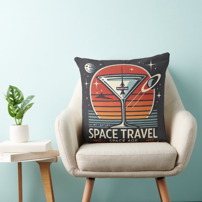 Martini Space Travel 1957 Space Age Logotyp Kudde (Stol)