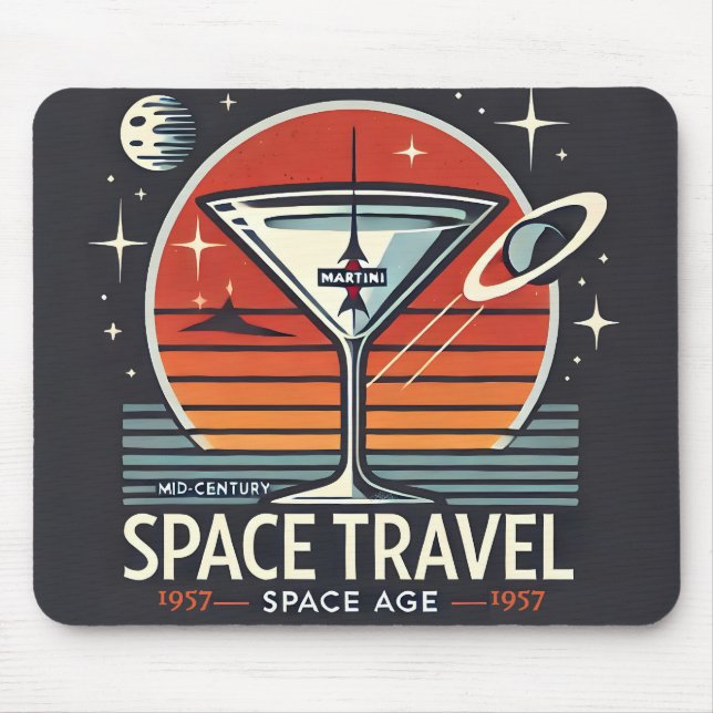 Martini Space Travel 1957 Space Age Logotyp Musmatta (Framsidan)