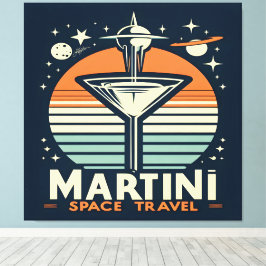 Martini Space Travel Hiss Av Logotyp Canvastryck