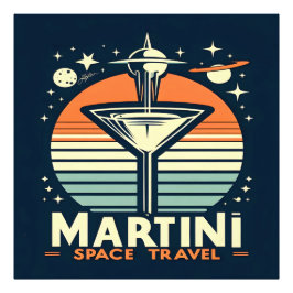 Martini Space Travel Hiss Av Logotyp Fototryck
