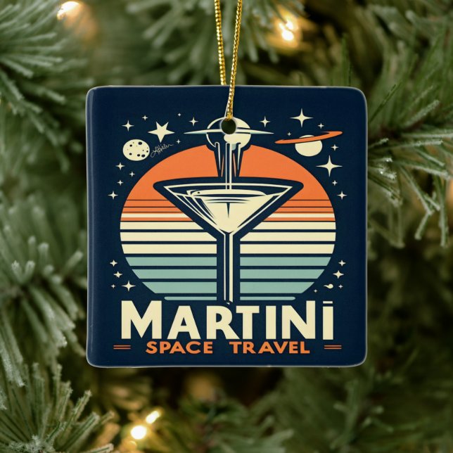 Martini Space Travel Hiss Av Logotyp Julgransprydnad Keramik (Träd)