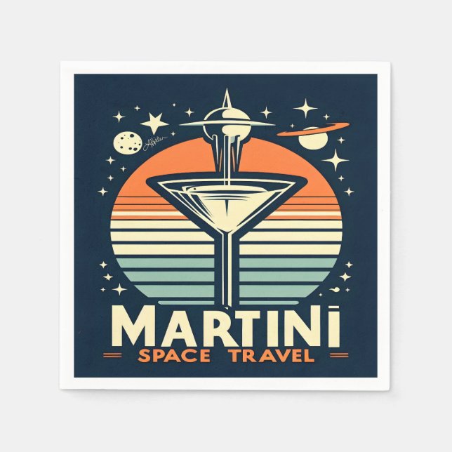 Martini Space Travel Hiss Av Logotyp Pappersservett (Framsidan)