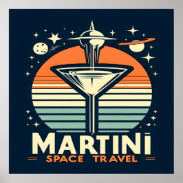 Martini Space Travel Hiss Av Logotyp Poster