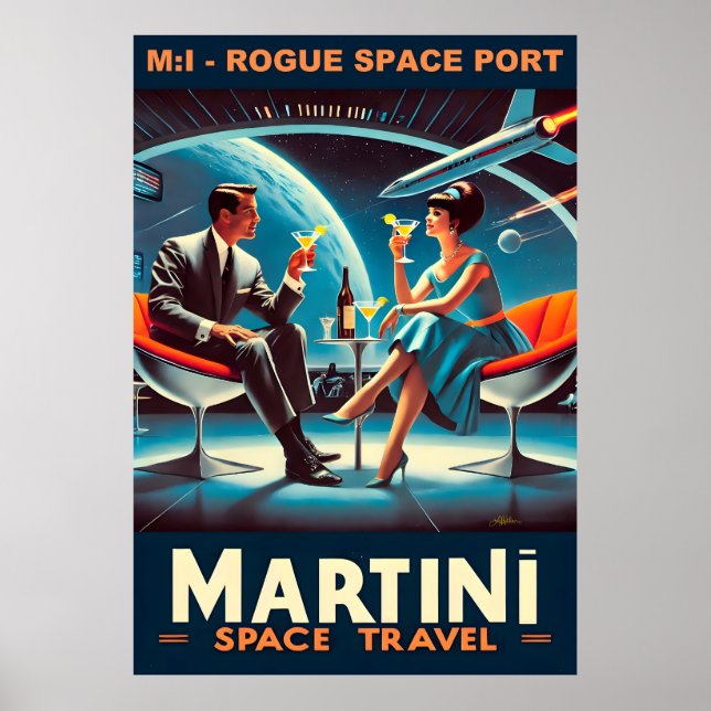 Martini Space Travel Poster Roster Space Port (Framsidan)