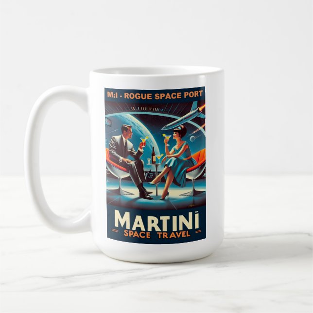 Martini Space Travel Poster Roster Space Port Kaffemugg (Vänster)