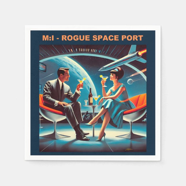 Martini Space Travel Poster Roster Space Port Pappersservett (Framsidan)
