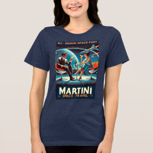 Martini Space Travel Poster Roster Space Port T Shirt