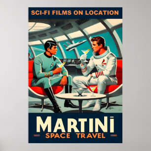 Martini Space Travel Poster Sci-Fi-filer i rymden