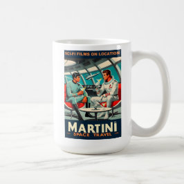 Martini Space Travel Poster Sci-Fi-filer i rymden Kaffemugg