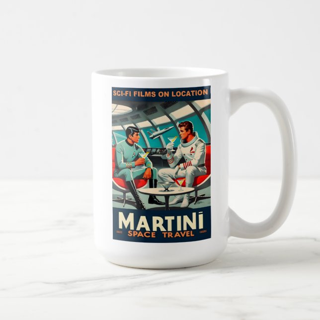 Martini Space Travel Poster Sci-Fi-filer i rymden Kaffemugg (Höger)