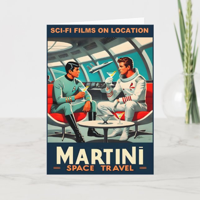 Martini Space Travel Poster Sci-Fi-filer i rymden Kort (Framsida)