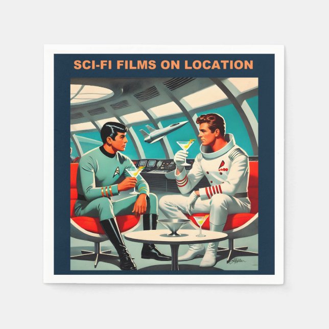 Martini Space Travel Poster Sci-Fi-filer i rymden Pappersservett (Framsidan)