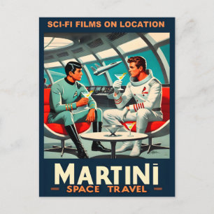 Martini Space Travel Poster Sci-Fi-filer i rymden Vykort