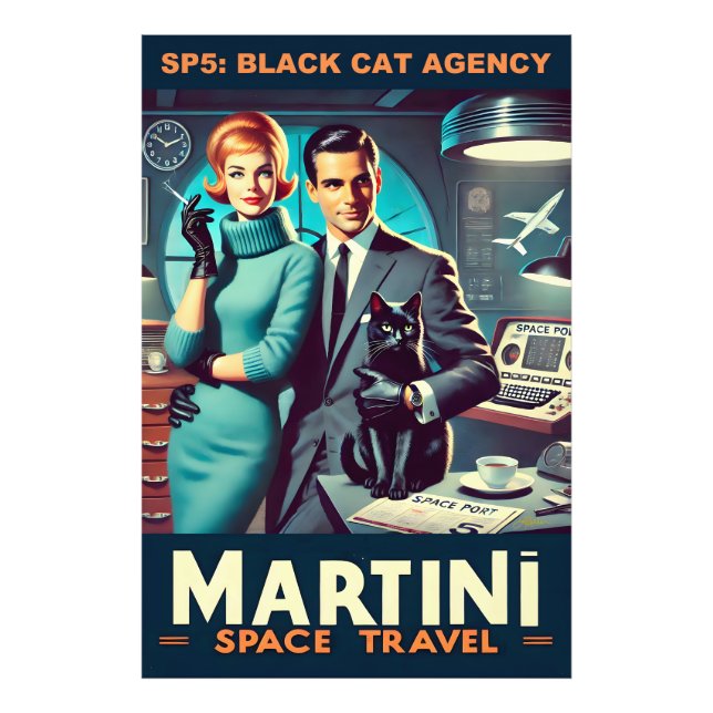 Martini Space Travel Poster SP5: Black Cat Agency (Framsidan)