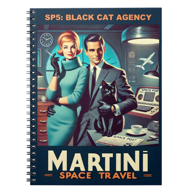 Martini Space Travel Poster SP5: Black Cat Agency Anteckningsbok (Framsidan)