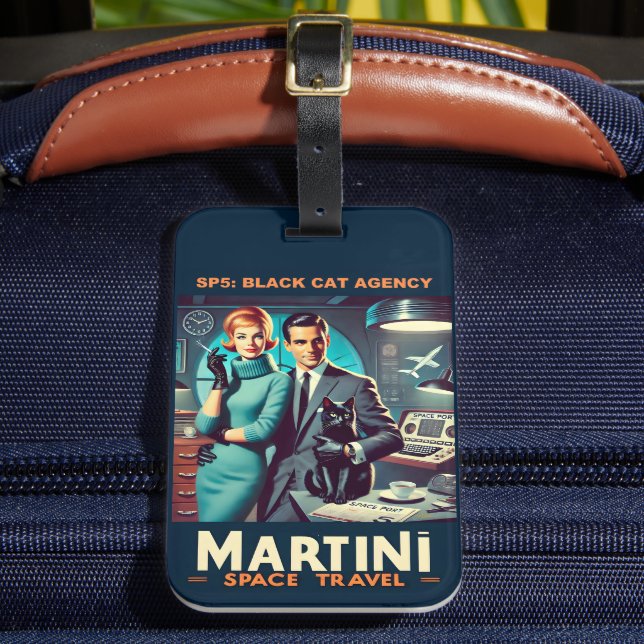 Martini Space Travel Poster SP5: Black Cat Agency Bagagebricka (Framsida Insitu 2)
