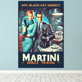 Martini Space Travel Poster SP5: Black Cat Agency Canvastryck