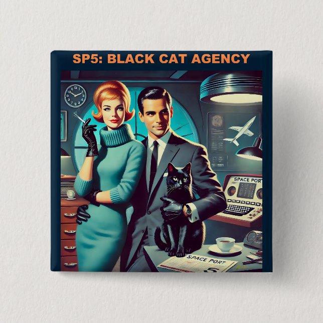 Martini Space Travel Poster SP5: Black Cat Agency Knapp (Framsida)