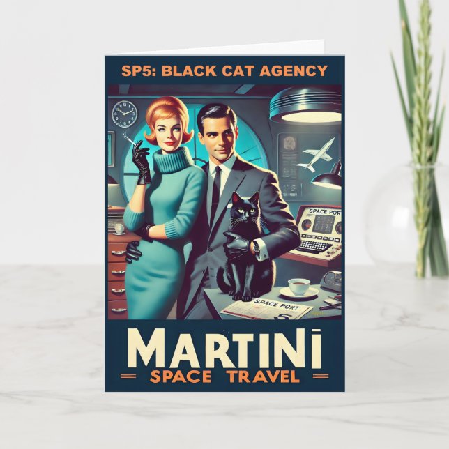 Martini Space Travel Poster SP5: Black Cat Agency Kort (Framsida)