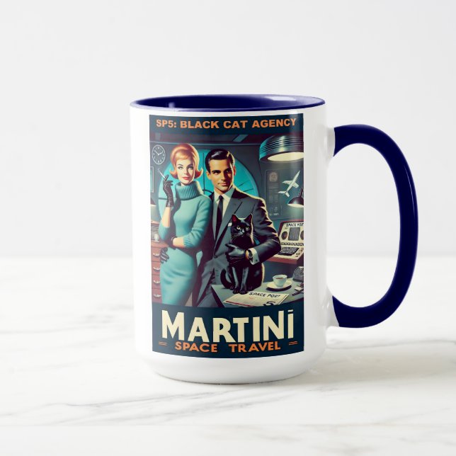 Martini Space Travel Poster SP5: Black Cat Agency Mugg (Höger)