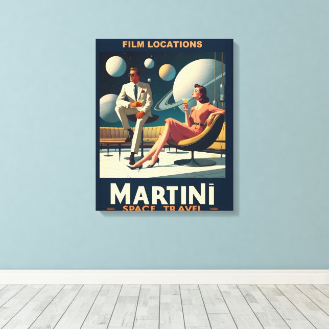 Martini Space Travel Posters Filmplatser Canvastryck (Insitu (trägolv))