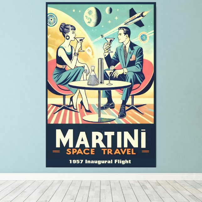 Martini Space Travel Posters Flight Crew  Canvastryck (Insitu (trägolv))