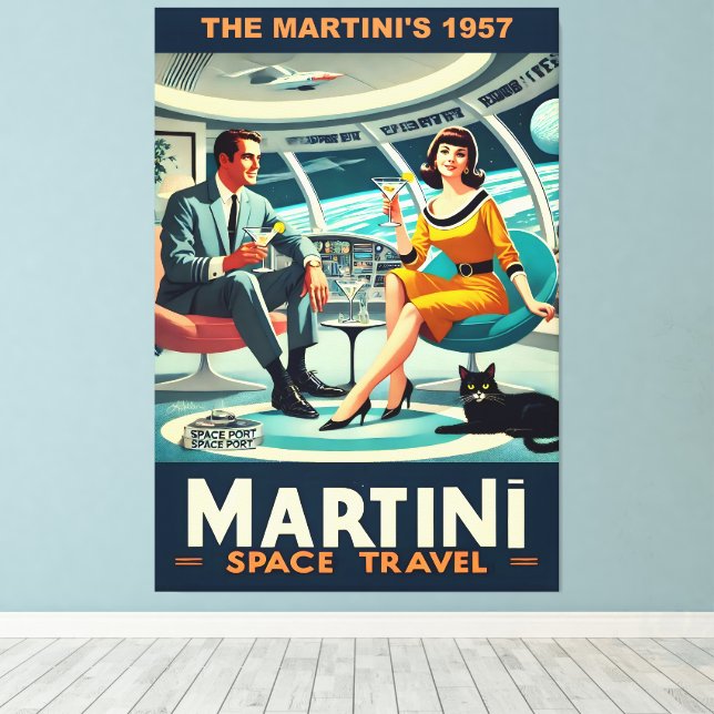 Martini Space Travel Posters The Martini's 1957 Canvastryck (Insitu (trägolv))