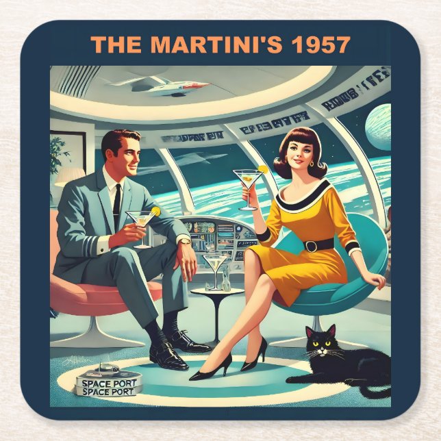 Martini Space Travel Posters The Martini's 1957 Underlägg Papper Kvadrat (Framsidan)