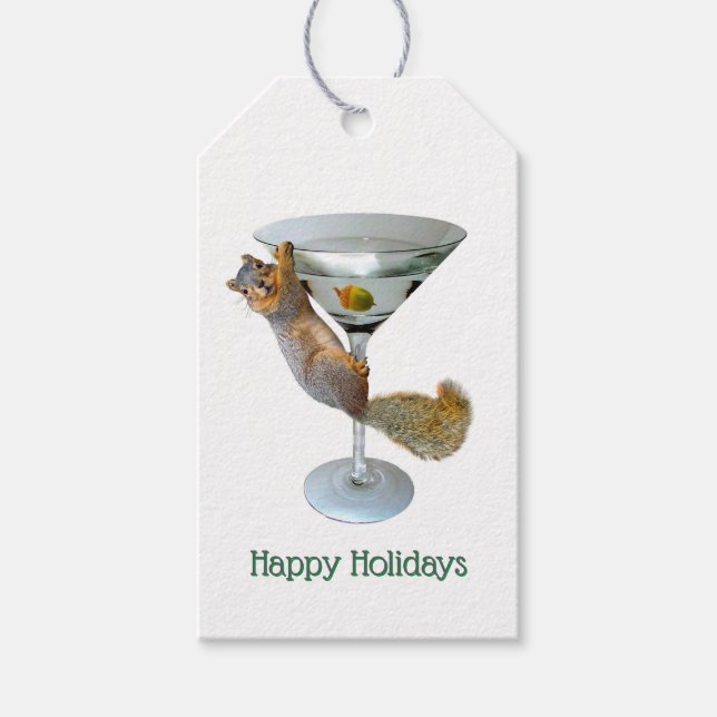 Martini Squirrel Gift Märkres Presentetikett (Framsidan)