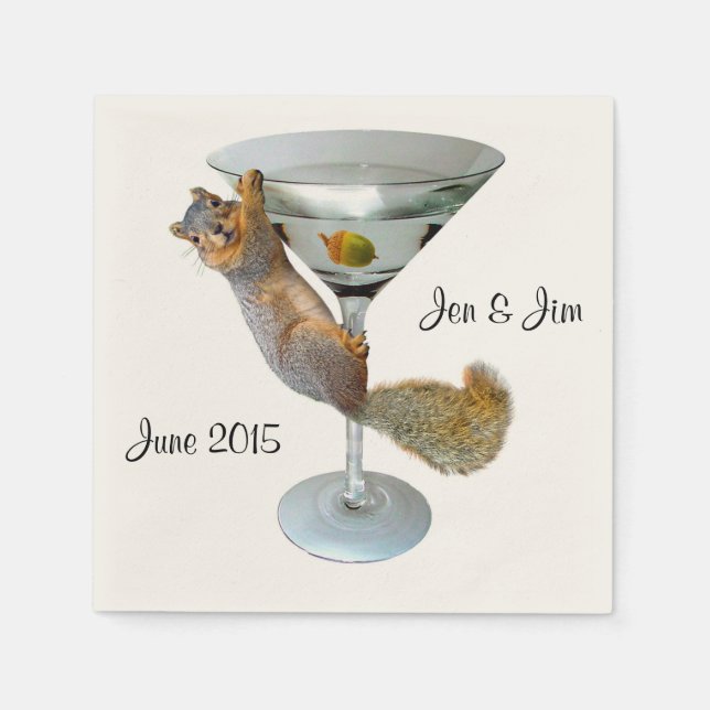 Martini Squirrel Pappra Napkins Pappersservett (Framsidan)