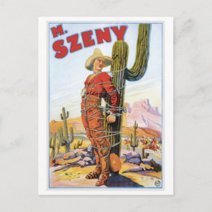 Martini Szeny ~ Vintage Cowboy Magic Act Vykort