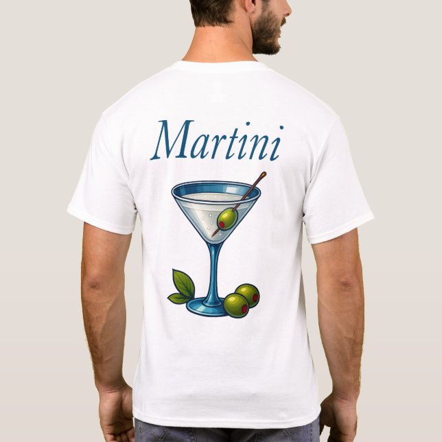 Martini T-Shirt – Classic Gin or Vodka Cocktail (Baksida)