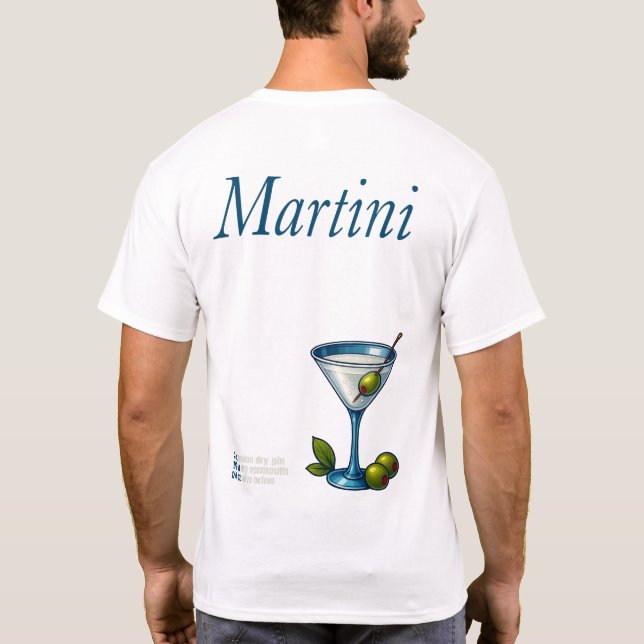 Martini T-Shirt – Classic Gin or Vodka Cocktail (Baksida)