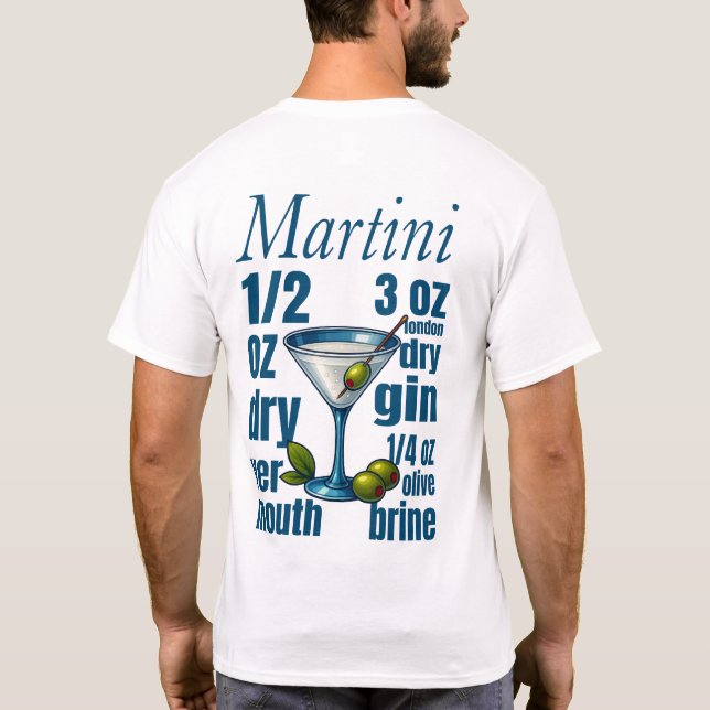 Martini T-Shirt – Classic Gin or Vodka Cocktail (Baksida)